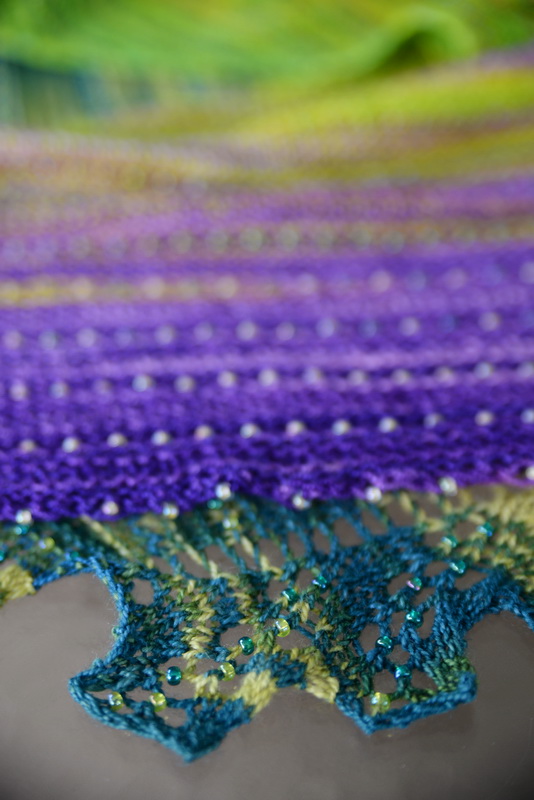 A sneak peek at a new beaded shawl from Barbara Benson, The Unique Sheep, and EarthFaire